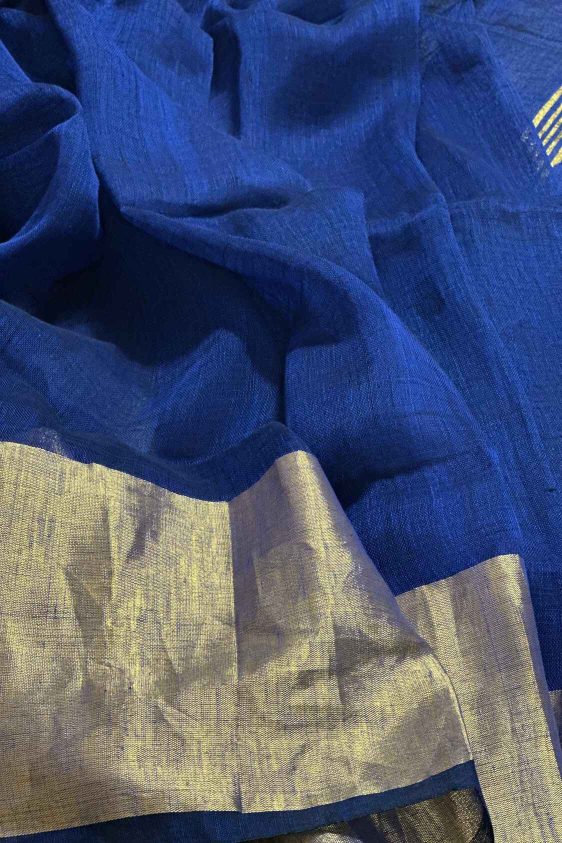 Bhagalpuri Linen - Royal Blue - Image 3