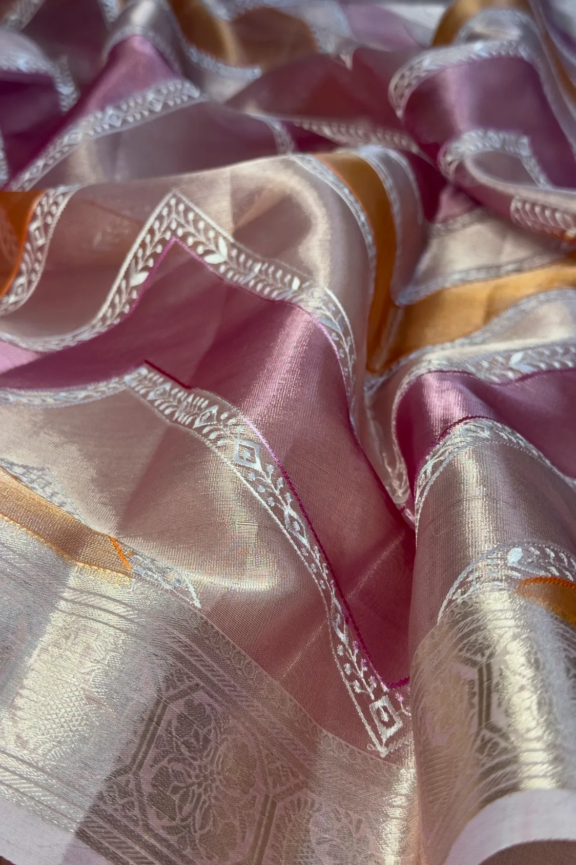 Banarasi Tissue Silk - Pink - Image 2
